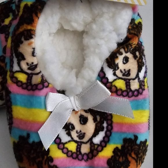 DISNEY JUNIOR toddler girls FANCY NANCY fuzzy babba SLIPPER SOCKS sz 3T-4T - Picture 2 of 3